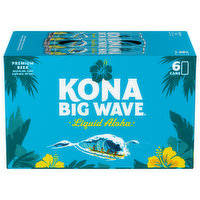 Kona Big Wave Beer, Premium, Liquid Aloha, 6 Each