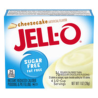 JELL-O Pudding & Pie Filling, Sugar Free, Instant Reduced Calorie, Cheesecake, 1 Ounce