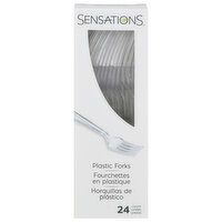Sensations Plastic Forks, Clear, 24 Each