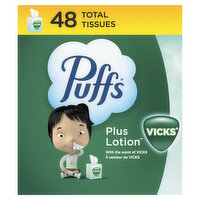 Puffs Plus Vicks Puffs Plus Lotion with the Scent of Vick's Facial Tissue, 1 Count, 48 Each