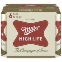 Miller High Life Beer, 6 Each