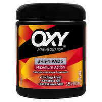 Oxy Acne Medication, Maximum Action, 3-in-1 Pads, 90 Each