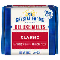 Crystal Farms Cheese, American, Classic, Deluxe Melts, 24 Each