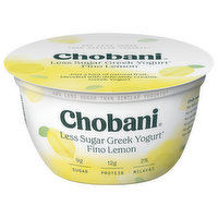 Chobani Yogurt, Greek, Less Sugar, Low-Fat, Fino Lemon, 5.3 Ounce