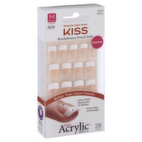 Kiss Salon Acrylic French Nail Kit, Rumour Mill KSA12, Squoval, Medium Length, 1 Each