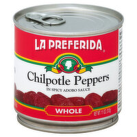 La Preferida Chipotle Peppers, Whole, in Spicy Adobo Sauce