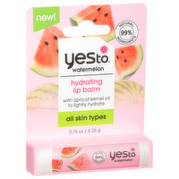 Yes To Watermelon Lip Balm, All Skin Types, Hydrating, 0.15 Ounce