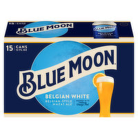 Blue Moon Beer, Belgian White, 15 Each