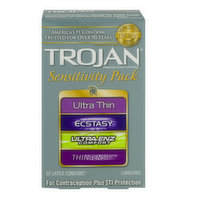 Trojan  Condoms Sensitivity Pack Latex, 10 Each