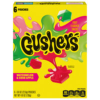 Gushers Fruit Flavored Snacks, Watermelon & Sour Apple, 6 Each