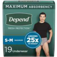 Depend Fresh Protection Incontinence Underwear for Men, Maximum Absorbency, 19 Each