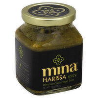 Mina Harissa Pepper Sauce, Green, Moroccan, Spicy, 10 Ounce