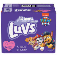 Luvs Diapers, Size 5 (Over 27 lbs), Paw Patrol, Big Pack, 74 Each