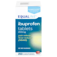 Equaline Ibuprofen, 200 mg, Coated Tablets, 250 Each