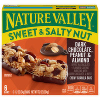 Nature Valley Granola Bars, Chewy, Dark Chocolate Peanut & Almond, Chewy, Sweet & Salty Nut, 6 Each