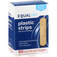 Equaline Adhesive Bandages, Plastic Strips, 60 Each
