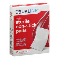 EQUALINE Pads, Non-Stick, Sterile, Large, 10 Each