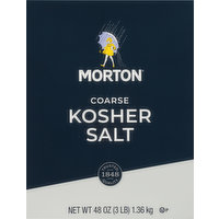 Morton Kosher Salt, Coarse, 48 Ounce