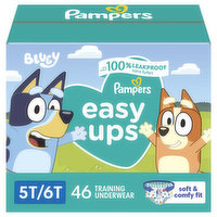 Pampers Easy Ups Training Underwear, Bluey, 5T-6T (41+ lb), Super Pack, 46 Each