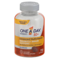 One A Day Advanced Multivitamin, Immunity + Brain Support, Women's 50+, Gummies, 110 Each