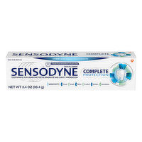 Sensodyne Toothpaste, with Fluoride, Complete Protection, 3.4 Ounce