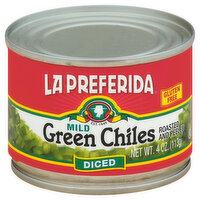 La Preferida Green Chiles, Diced, Mild, 4 Ounce