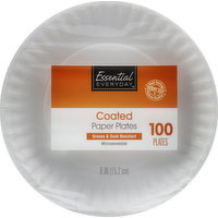 Essential Everyday Paper Plates, Coated, 6 Inch, 100 Each