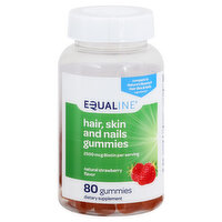 Equaline Hair, Skin and Nails, 2500 mcg, Natural Strawberry Flavor, Gummies, 80 Each