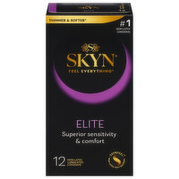 Skyn Feel Everything Condoms, Lubricated, Non-Latex, Elite, 12 Each