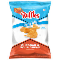 Ruffles Potato Chips, Cheddar & Sour Cream Flavored, Party Size, 12.5 Ounce