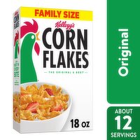 Corn Flakes Breakfast Cereal, Original, Family Size, 18 Ounce