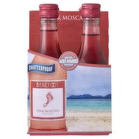 Barefoot Shatterproof Cellars Pink Moscato Wine 4 Single Serve, 187 Millilitre