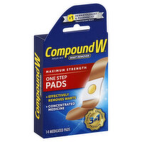 Compound W Wart Remover, Maximum Strength, One Step Pads, 14 Each