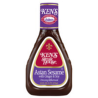 Ken's Steak House Dressing & Marinade, with Ginger & Soy, Asian Sesame, 16 Fluid ounce