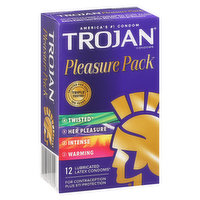 Trojan  Pleasure Pack Latex Condoms, 12 Each