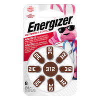 Energizer Hearing Aid Batteries, Zinc-Air, 312, 8 Each