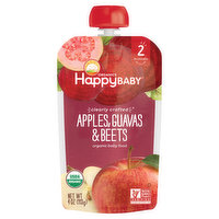 Happy Baby Organics Baby Food, Organic, Apples, Guavas & Beets, 2 (6+ Months), 4 Ounce