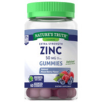 Nature's Truth Zinc, Extra Strength, 50 mg, Gummies, Natural Mixed Berry Flavor, 60 Each