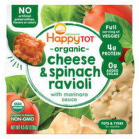 HappyTot Cheese & Spinach Ravioli, Organic, Tots & Tykes (12+ Months), 4.5 Ounce