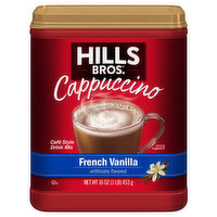 Hills Bros. Cappuccino Drink Mix, French Vanilla, Cafe Style, 16 Ounce