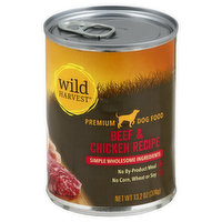 Wild Harvest Dog Food, Premium, Beef & Chicken Recipe, 13.2 Ounce
