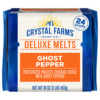 Crystal Farms Cheese, Cheddar, Ghost Pepper, Deluxe Melts, 24 Each