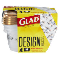 Glad Containers & Lids, Medium Rectangle, 3 Cups, 4 Each