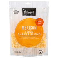 Essential Everyday Four Cheese Blend, Mexican Style, Fancy Cut, 8 Ounce