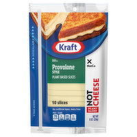 Kraft Plant Based Slices, Provolone Style, Not Cheese, 10 Each