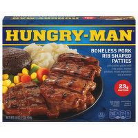 Hungry-Man Patties, Rib Shaped, Boneless Pork, 16 Ounce