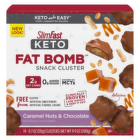 SlimFast Keto Fat Bomb Snack Cluster, Caramel Nuts & Chocolate, 14 Each