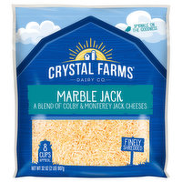 Crystal Farms Finely Shredded Cheese, Marble Jack, 32 Ounce