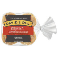 David's Deli David's Deli English Muffins, Sliced, Original, 12 Each