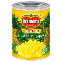 Del Monte Crushed Pineapple, 100% Juice, 20 Ounce